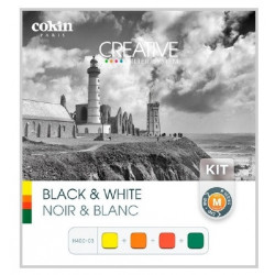 Cokin Kit M Noir & Blanc Ensemble de 4 filtres avec Microfibre Gris Neutre