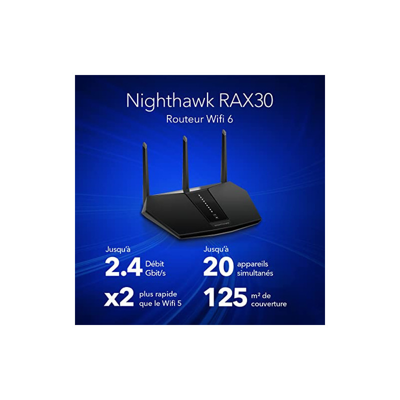 NETGEAR Routeur WiFi 6 ax5 Nighthawk 5 Flux (rax30) - WiFi ax2400