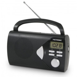 Metronic 477205 Radio Portable (AM/FM) avec Fonction Réveil - Noir