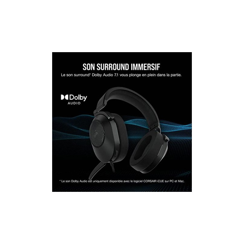 Corsair hs65 Surround Casque Gaming (Cuir Synthétique