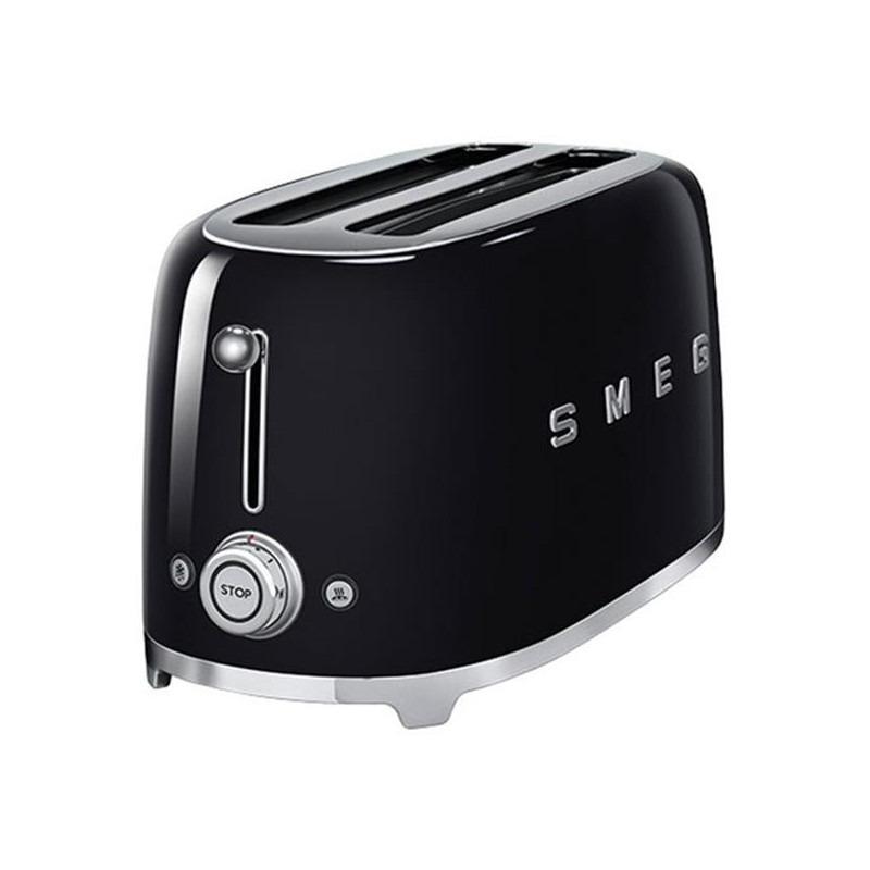 SMEG Toaster 4 tranches Noir - Années 50 - TSF02BLEU