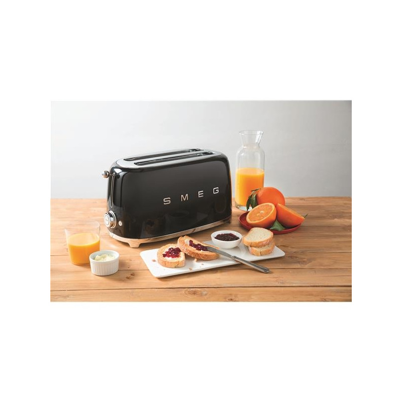 SMEG Toaster 4 tranches Noir - Années 50 - TSF02BLEU