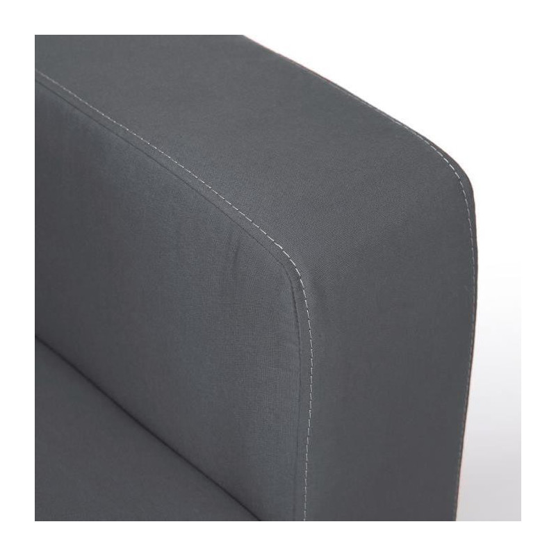 FINLANDEK Canapé d`angle réversible + banc KULMA 3 places - Tissu gris - Contemporain - L 205 x P 141 cm