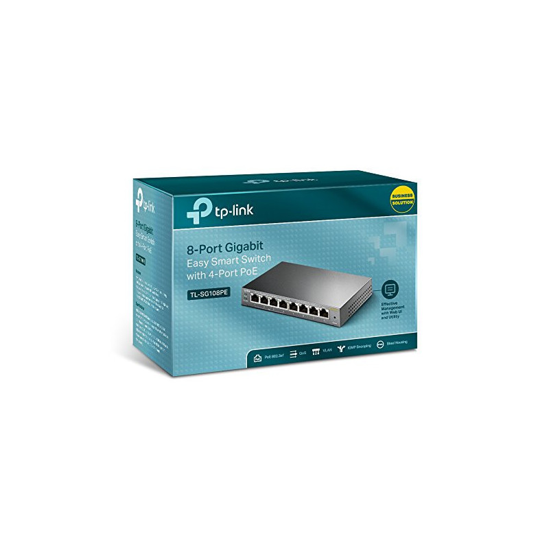 TP-Link TL-SG108PE Switch Easy Smart 8 Puertos Gigabit con 4 Puertos PoE