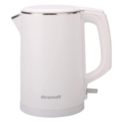 BRANDT BOUILLOIRE 1,5L 2150W PAROIS TEMPEREES ENROULEUR DE CABLE BLANC
