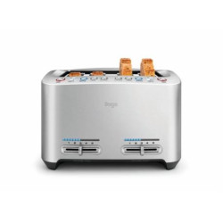 SAGE STA845 the Smart Toast, Grille-pain motorisé 4 tranches, fentes larges, touches préprogrammées, Acier