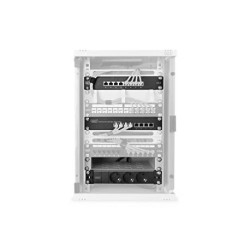 DIGITUS 10-inch set - armoire réseau 9U - étagère - multiprise - panneau de brassage 8 ...