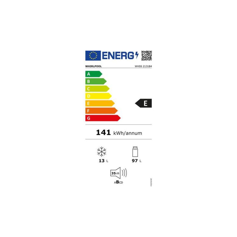 Whirlpool WHSS 2131B4 frigo combine Pose libre 110 L E Blanc Whirlpool WHSS 2131B4 frigo combine Pose libre 110 L E Blanc