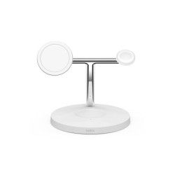 Chargeur pour téléphone mobile Belkin Station de recharge sans fil MagSafe 3 en 1 - Blanc