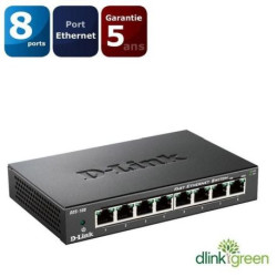 D-Link DES 108 - Switch - 8 x 10/100 - Desktop