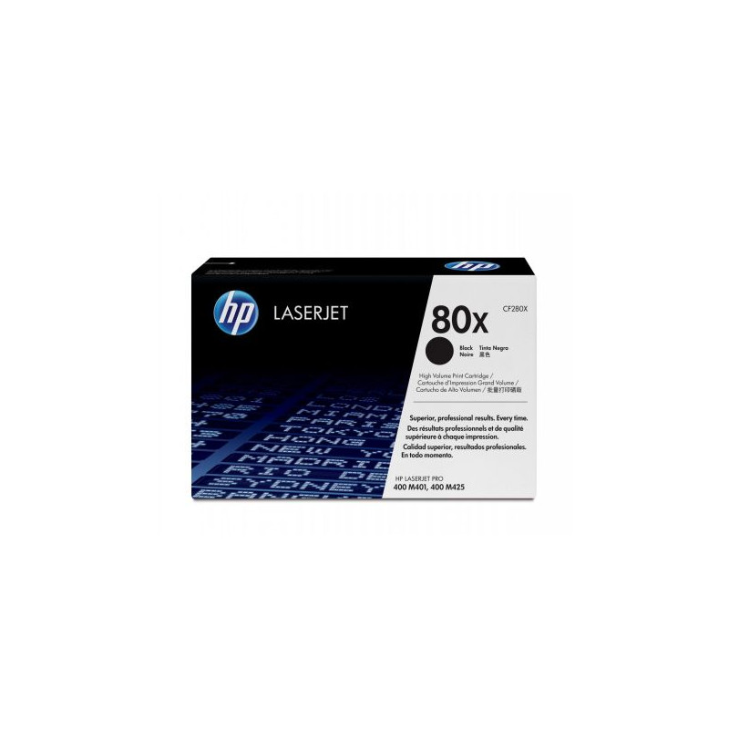 HP 80X Toner Noir grande capacité authentique (CF280X) HP 80X Toner Noir grande capacité authentique (CF280X)