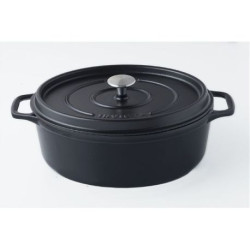 Cocotte en fonte ovale 35 cm Noire