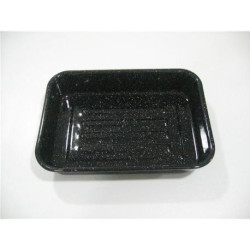 Plat four rectangulaire émail noir 40cm - Kitchen Roc