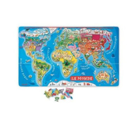 Puzzle Janod Monde magnétique 92 pièces