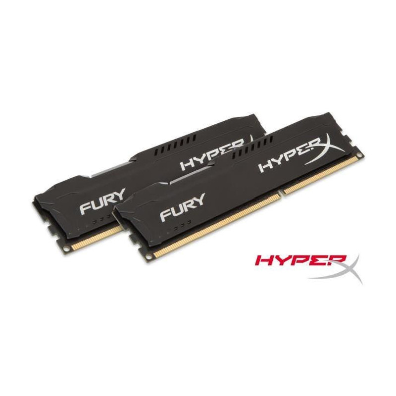 HyperX FURY Black DDR3 16Go (Kit 2x8Go), 1866MHz CL10 240-pin DIMM - HX318C10FBK2/16