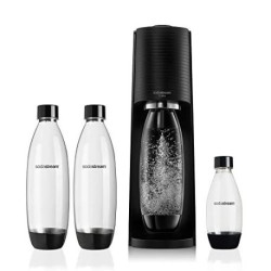 Sodastream Terra Black Value Pack x3 avec 2 bouteilles de 1 L et 1 bouteille de 1/2 L lavables au lave-vaisselle et