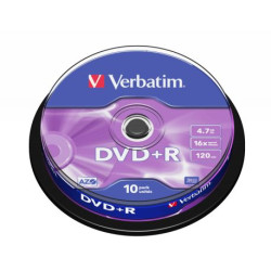 DVD vierge Verbatim DVD+R 4,7 16X SP X10