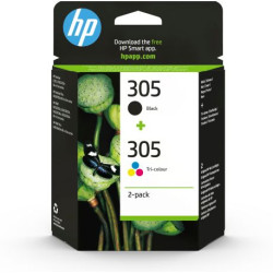 HP Original 305 Druckerpatrone 3-farbig C/M/Y + schwarz (6ZD17AE) Instant Ink