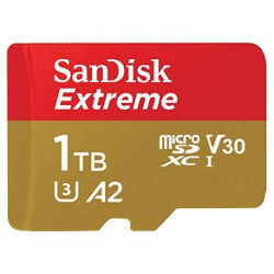 SanDisk Extreme 1 TB microSDXC Speicherkarte Kit (2022) bis 190 MB/s C10,U3,V30