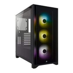 Corsair iCUE 4000X RGB Boîtier ATX Moyen Tour en Verre Trempé (Panneaux Avant et Latéral en Verre Trempé,