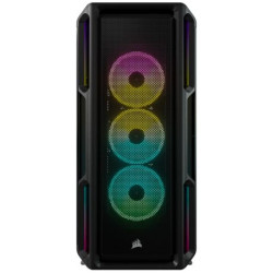 Corsair Boîtier Moyen-Tour connecté en Verre trempé iCUE 5000T RGB, Noir