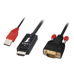 LINDY HDMI an VGA Kabel mit USB Typ A für Strom 1080p 2m