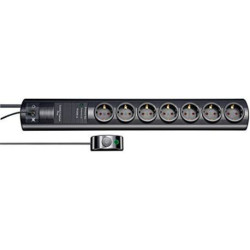 Brennenstuhl 1153300467 Primera-Tec Comfort Switch Plus Prolongateur multiprise, Noir, 2m