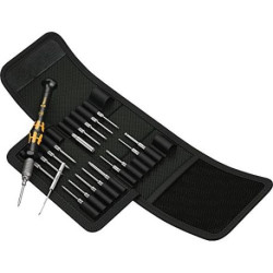 Wera 05135973001 KK Jeu de Tournevis Kraftform Compact Micro ESD 1, 21 Pièces, Noir
