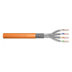 DIGITUS Cat 7 S-FTP Installation Cable 1200 MHz Dca en 50575 AWG 23/1 100 m Ring simplex Color Orange, DK-1743-VH-1