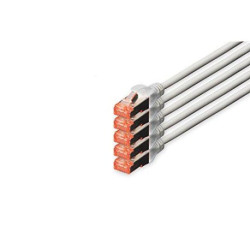 DIGITUS Cat 6 S-FTP Patch Cord, CU, LSZH AWG 27/7, Length 20 m, 5 Pieces, Color Grey