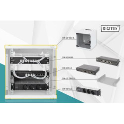 DIGITUS 10-inch set - armoire réseau 6U - étagère - multiprise - panneau de brassage 8 ports - commutateur