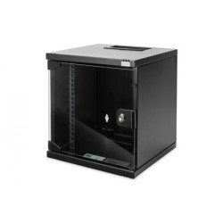 Digitus DN-10-06U-B Wandgehäuse 6HE schwarz, abschließbare Sicherheitsglastür