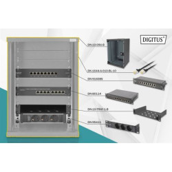 Ensemble réseau 10 Pouces, y Compris boîtier Mural 9U, étagère Noire, PDU, commutateur 8 Ports, Panneau de