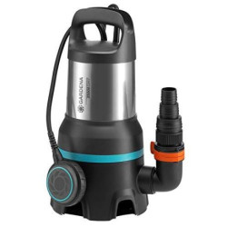Ppe d’évac sub 25000 Gardena : Ppe sub ac débit 25 000 l/h, fonc auto, comr flot ac fonction continu, partic