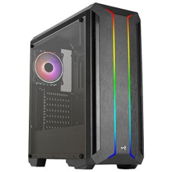 AeroCool Boîtier Moyen Tour ATX Skyline v2 RGB avec Panneau Vitré, Noir