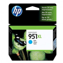 HP 951XL cartouche d`encre cyan grande capacité authentique pour HP OfficeJet Pro 251dw/276dw/8100/8600 (CN046AE)