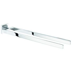 Tesa Deluxxe Porte-serviettes 2 barres, adhésif, métal chromé finition brillante, de...