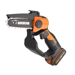 WORX - Scie à main/Elagueuse/Mini tronçonneuse sans fil 20V - WG324E (Livrée avec batterie et chargeur 20V -