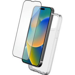 Bigben Connected - Coque Téléphone + Protecteur d`écran 2.5D - iPhone 15 Pro Max - Transpbbcarent