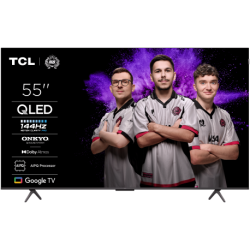 TV TCL 4K QLED 55QLED810K 144Hz avec Google TV et système sonore Onkyo 2.1