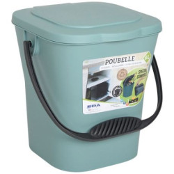 Seau compost 6 L vert eucalyptus avec couvercle