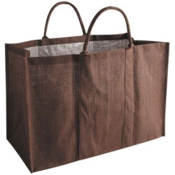 Sac à bûches en jute marron