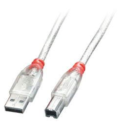 LINDY USB 2.0 Kabel Typ AB transparent MM 0.5m