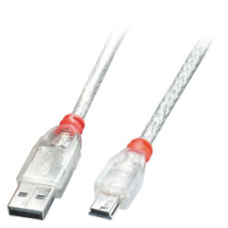 LINDY USB 2.0 Kabel Typ Amini-B transparent MM 5m