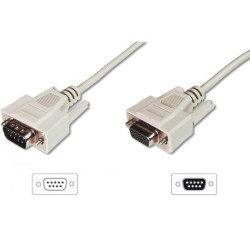 DIGITUS Seriell-Verl. D-Sub9 - D-Sub9 2.00m StBu grau Polybeutel
