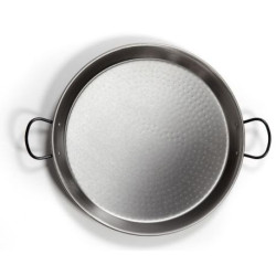 Plat à paëlla profond 50 cm en acier poli