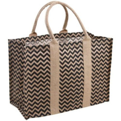 Cabas en toile de jute renforcée - motif Zébré