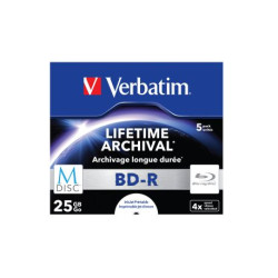 Verbatim 43823 BD-R M-DISC 25GB/1-4x (5 Disc) Jewelcase weiß Fullsize Surface