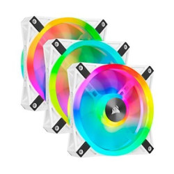 Corsair iCUE QL120 RGB Gehäuse Lüfter 3er-Pack in Weiß mit Lighting Node 120mm