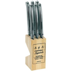 Bloc 6 couteaux à steak inox Laguiole